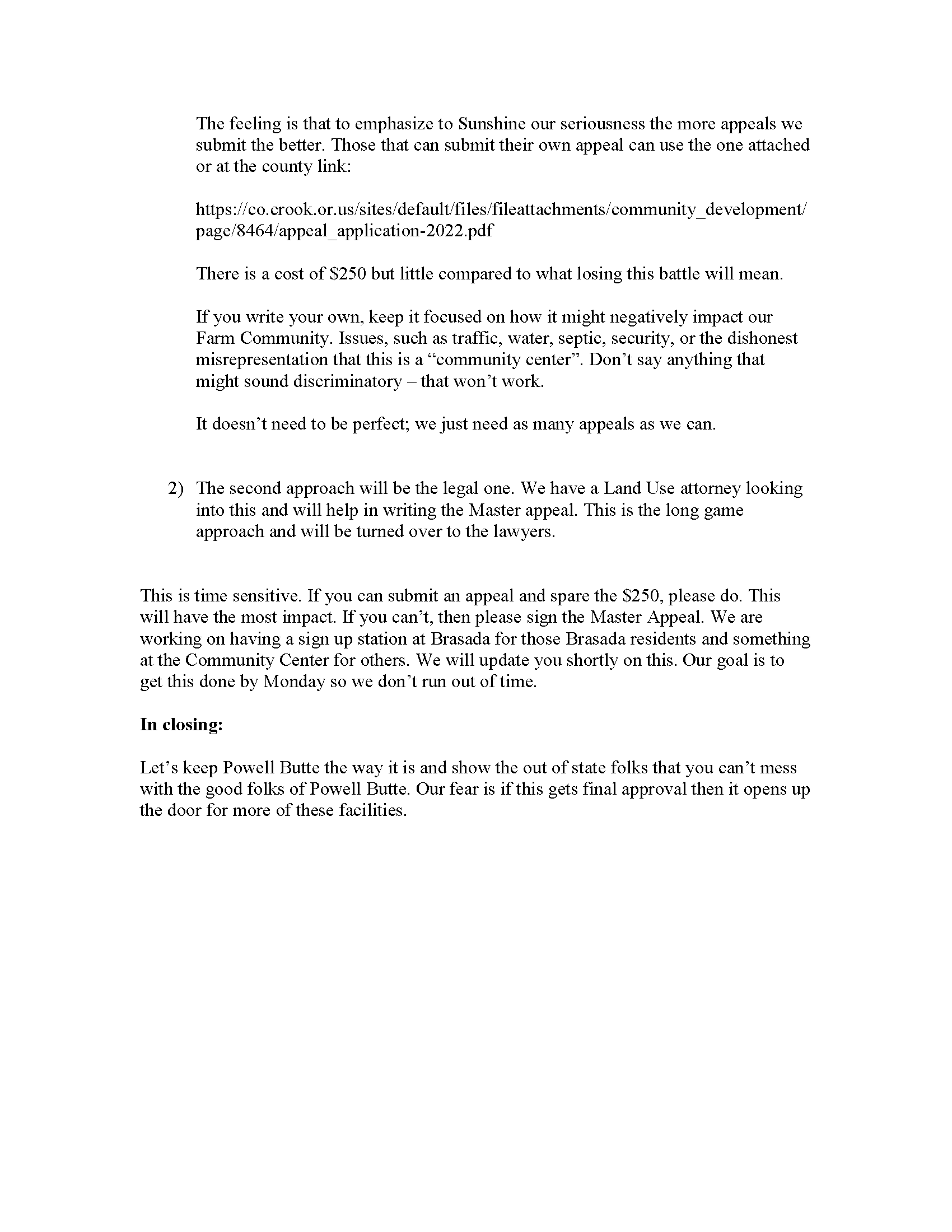 Powell Butte and Sunshine Drug Treatment Center update1 Page 2